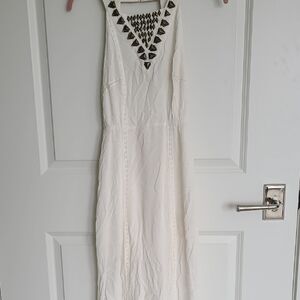 Guess White Sequin Embellished Halter Maxi Dress